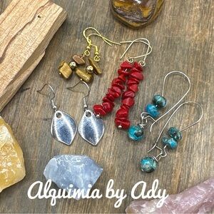 Turquoise gold dangle earrings